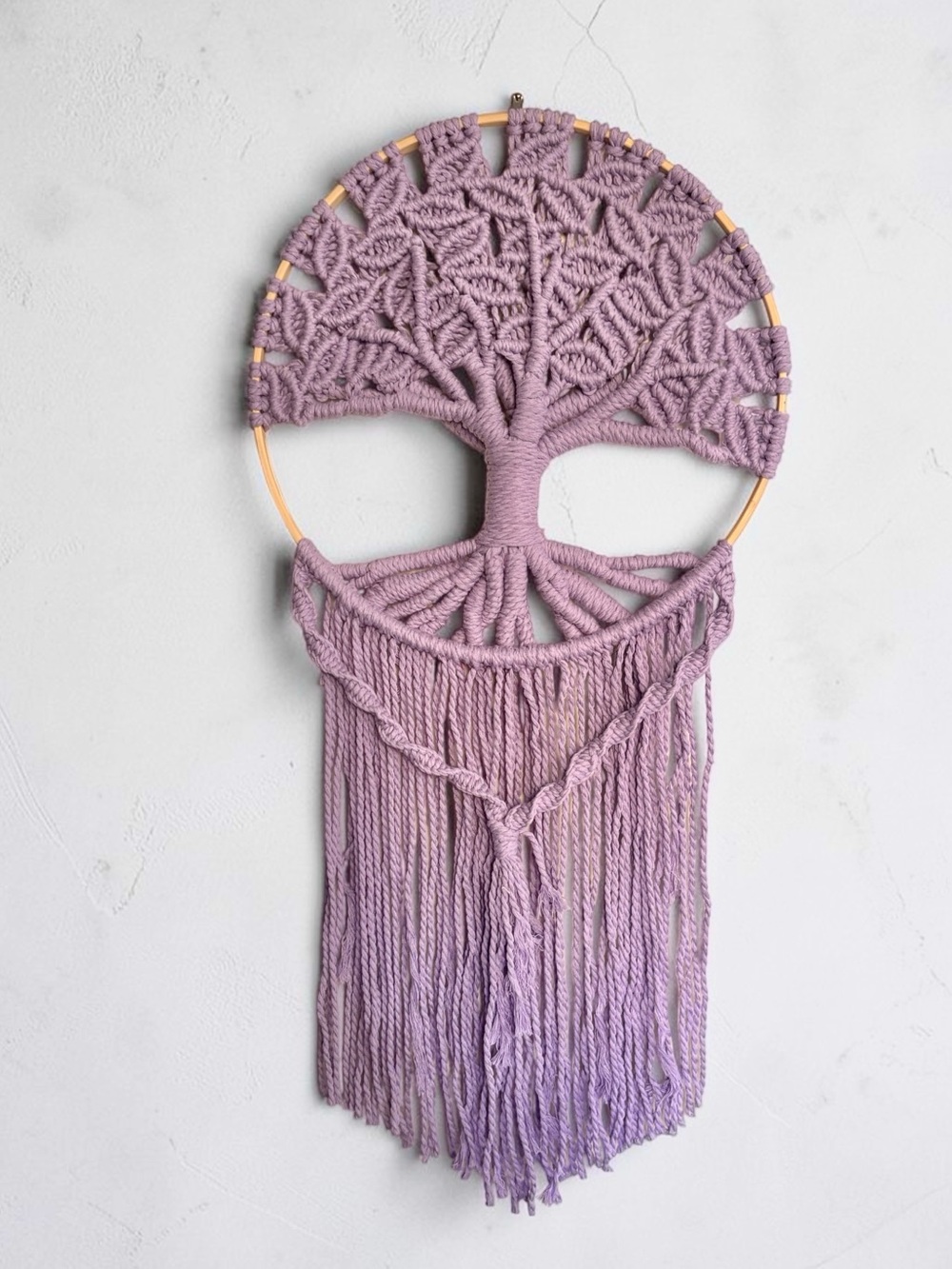 Handmade Macramé Tree of Life Wall Hanging - Dusty Lilac